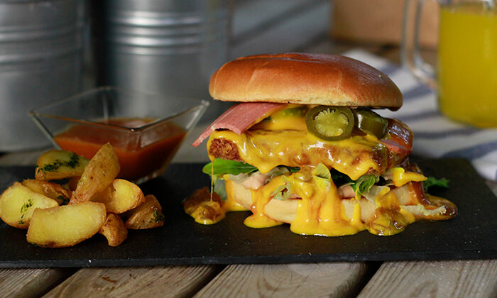 sabrosa hamburguesa vegana en Valencia